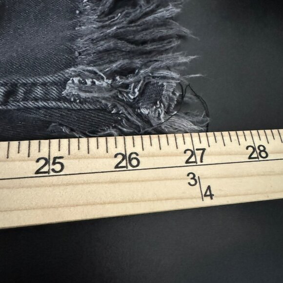 🟣🟣 Free People Womens Distressed Dark Wash Straight Jeans Size 26 - Picture 9 of 10